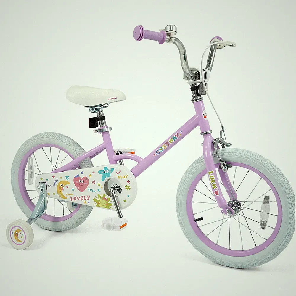 16 Inch Kids Bike for Girls Boys Age 3-8 Years w/Training Wheels, Coaster Brake