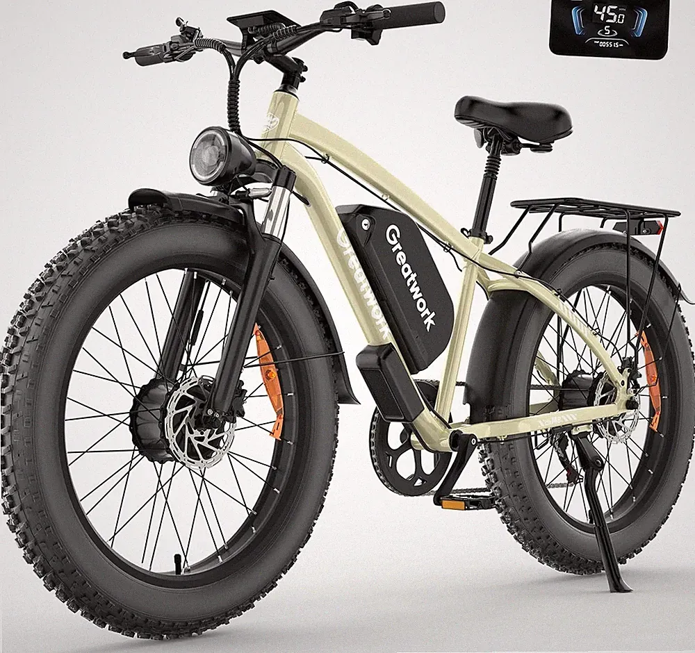 26" Electric Bike for Adults 5000W AWD 45MPH E-Bike Mountain Bicycle Fat Tire