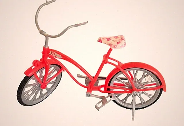 Barbie Doll Glam Beach Cruiser Bicycle Pink Butterfly Seat Mattel