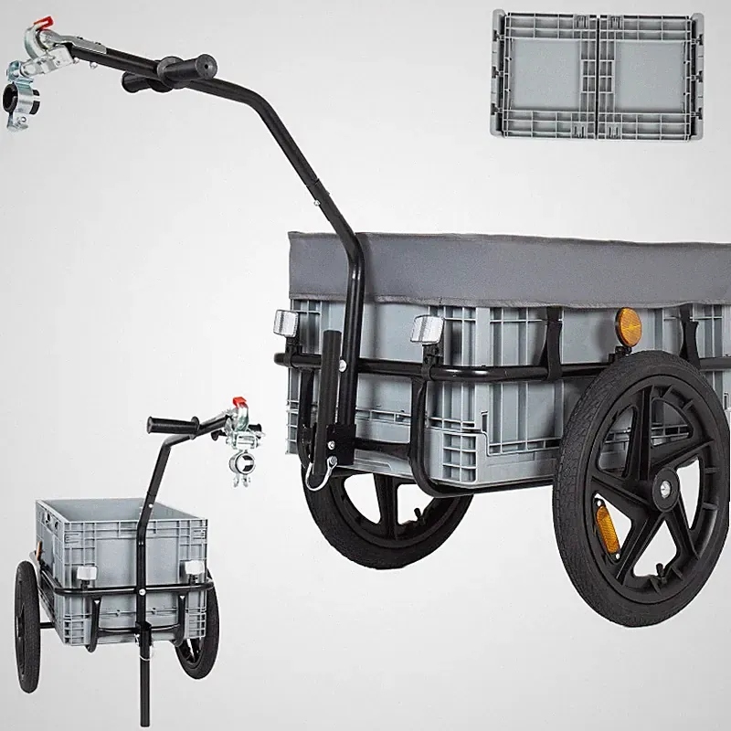 Bike Cargo Trailer Bicycle Carrier Storage Cart 275 Lbs Load Foldable Steel