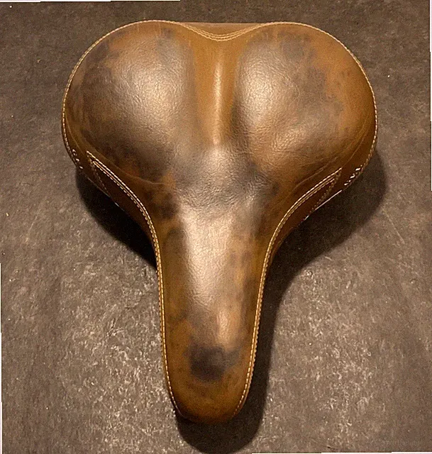 Bontrager Comfort Bike Saddle Gel Seat Brown Leather & White Trim