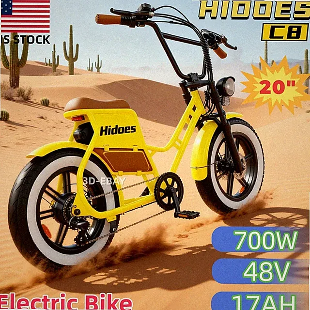 Hidoes C8 Electric Bike 700W Electric Bicycle 48V 17AH 20" Mountain e bike Adult
