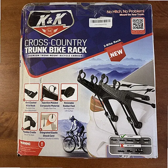 K&K Compact 2-Bike Rack Premium Cross-Country Trunk-Mount Bicycle Car - Open Box