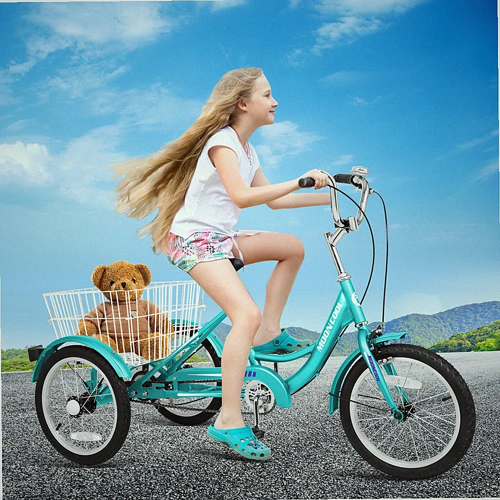 MOONCOOL 16 inch Trikes for Beginner Riders,Tricycle Single Speed 3 Wheel Bikes