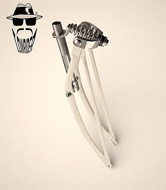 ORIGINAL LOWRIDER 26" Cruiser Bicycle Classic Chrome/White Springer Durable Fork