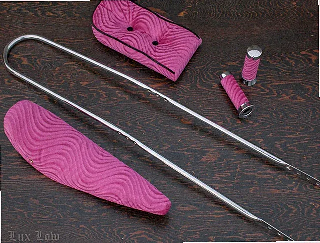 Pink Velour BANANA SEAT SISSYBAR GRIPS Lowrider Bike Schwinn Stingray Bicycle