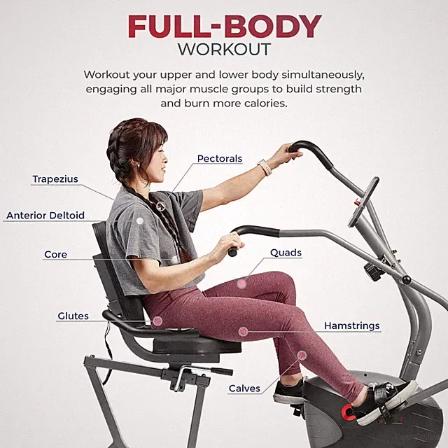 Recumbent Exercise Stationary Bike Magnetic Quiet Full Workout for Home Fitness