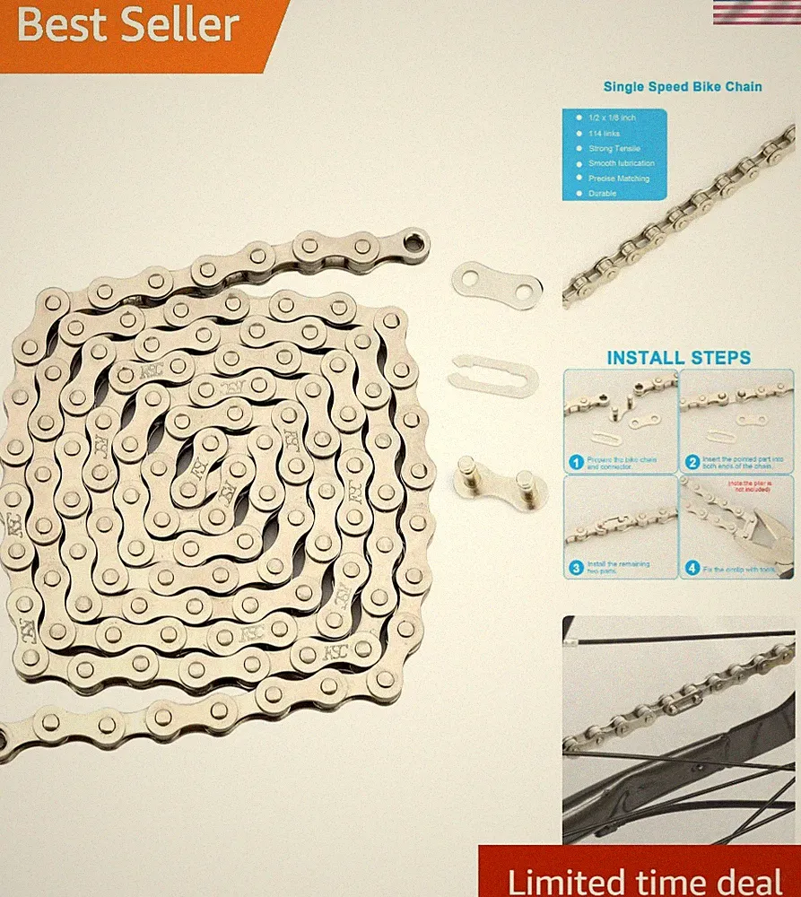 Single Speed Bike Chain 1/2 x 1/8 Inch for Road Mountain Bicycle Racing Cycling