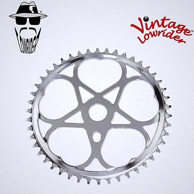 Vintage Lowrider Bicycle Sprocket Chainring Js-s46t 1/2 X1/8 Chrome Cruiser Bike