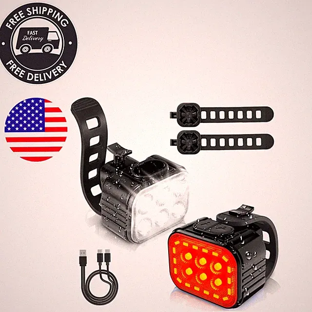 Waterproof Bike Light Set - 8+13 Modes, Long Battery Life for Night Riding